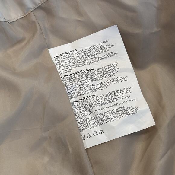 Vintage Rare Esprit Women’s MED Puffer Parka Jacket Removable Hood Faux Fur Y2K - Picture 11 of 14